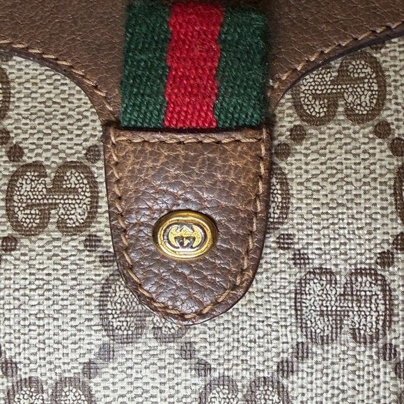 authentic Vintage Gucci Web Crossbody Bag GG Coated Canvas Small with COA. - Picture 10 of 16